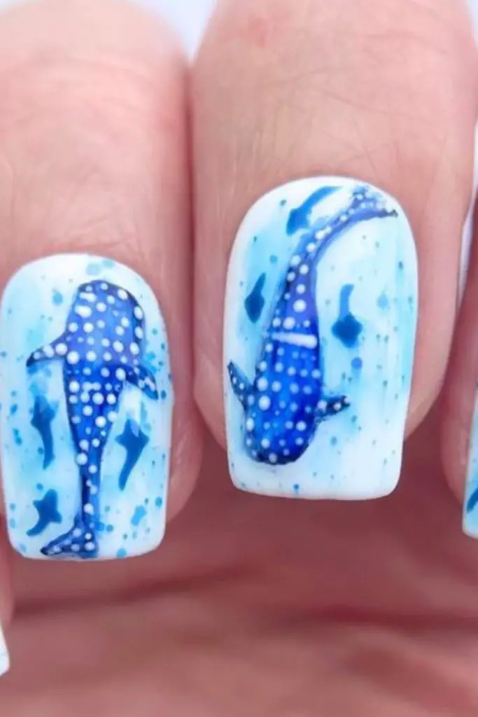 Frosty nails with bubble-like dots.