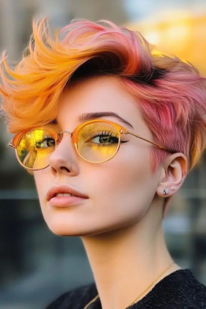 Half-pink half-yellow spiky crop