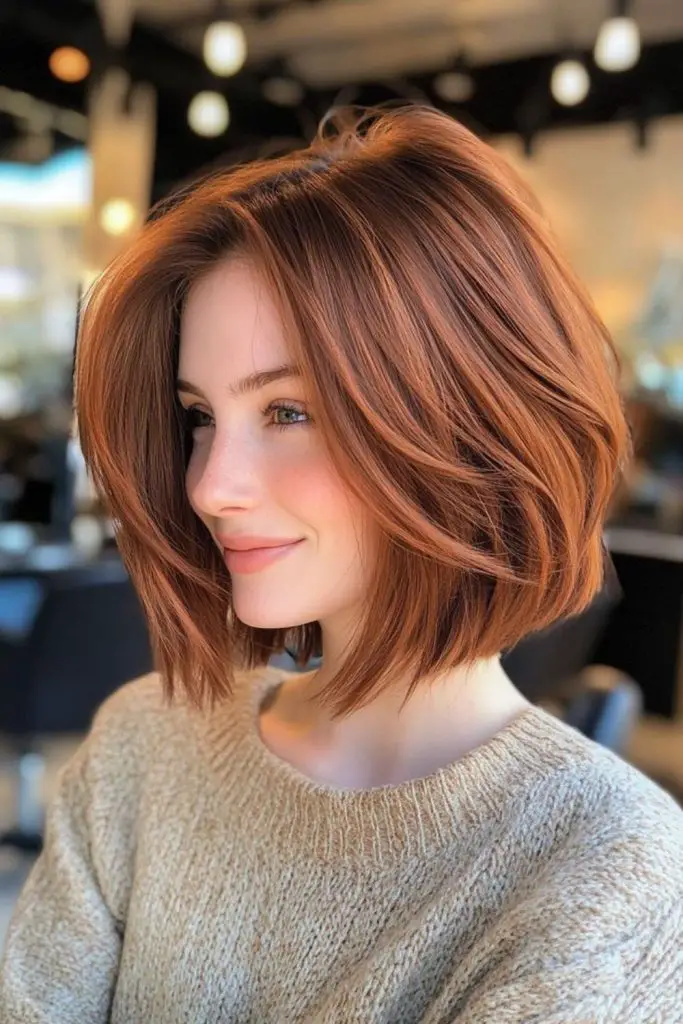 Ombré bob with fiery warm tones