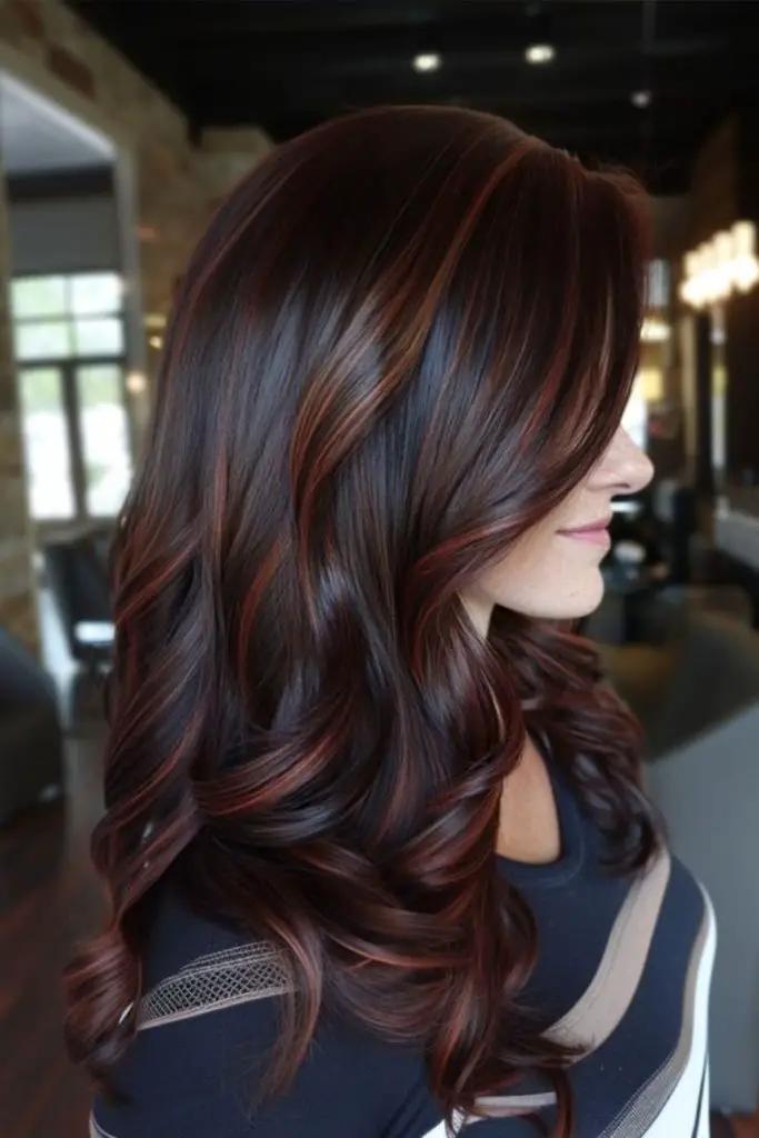 Espresso base with cider-colored streaks