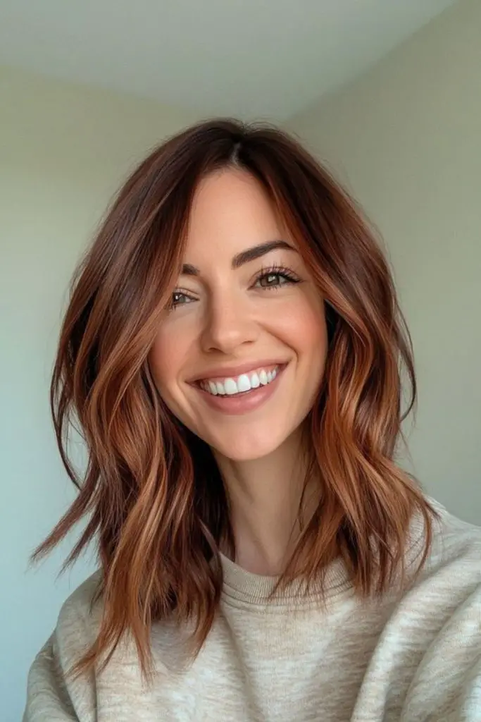 Copper ends fading into smoky roots