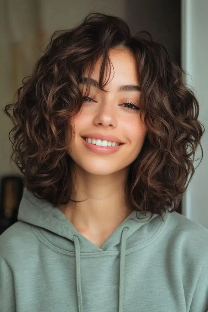 Framed bob with flicked curling layers