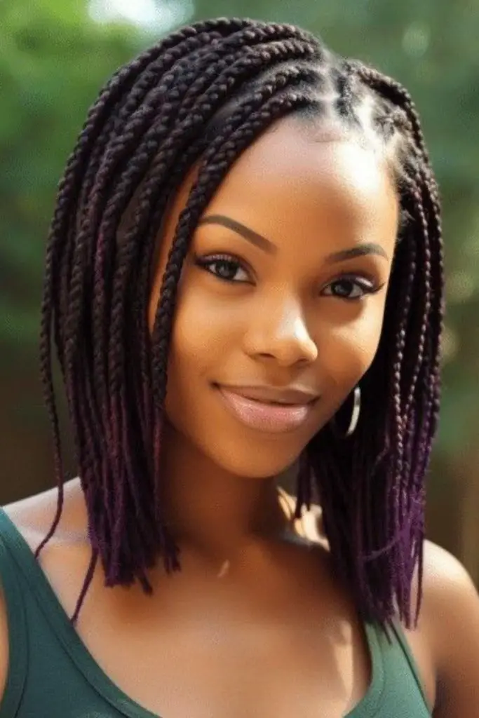 Ombre galaxy braids with curled ends