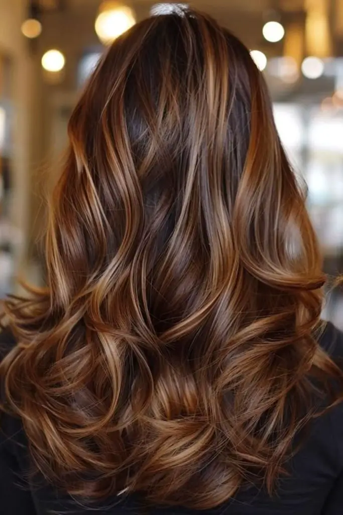 Golden glow layered over cocoa strands