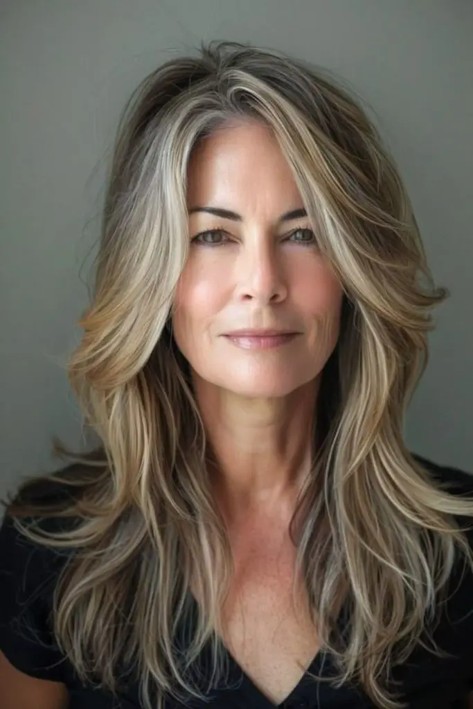 Golden strands flicked with airy texture