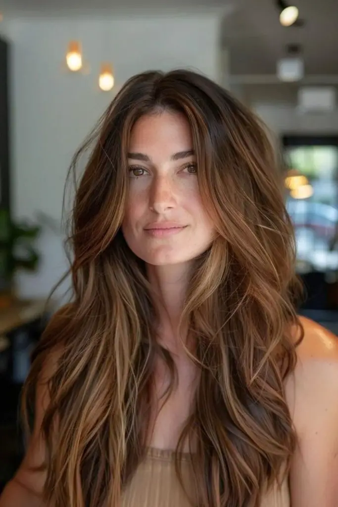 Long halo cut with copper glow
