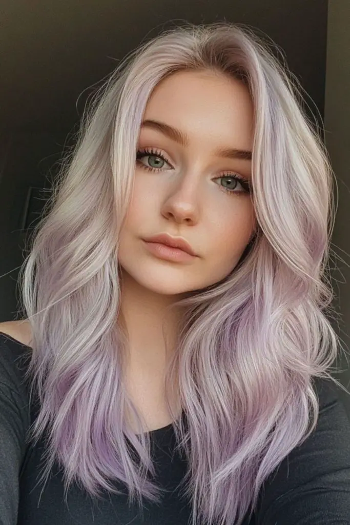 Soft pastel lob with dreamy finish.
