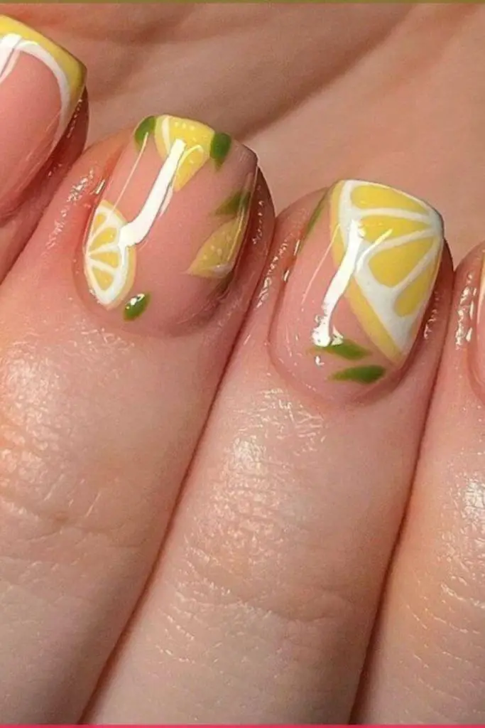 Lemon jelly translucent summer short nails