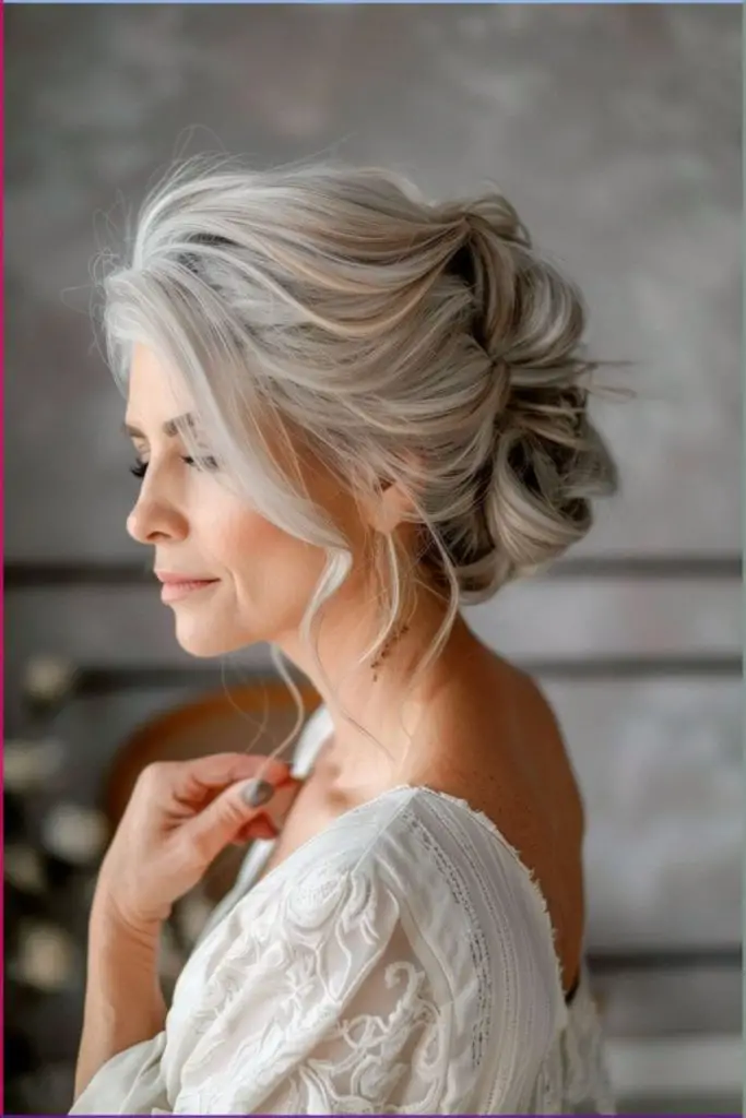 Romantic twisted crown with airy tendrils
