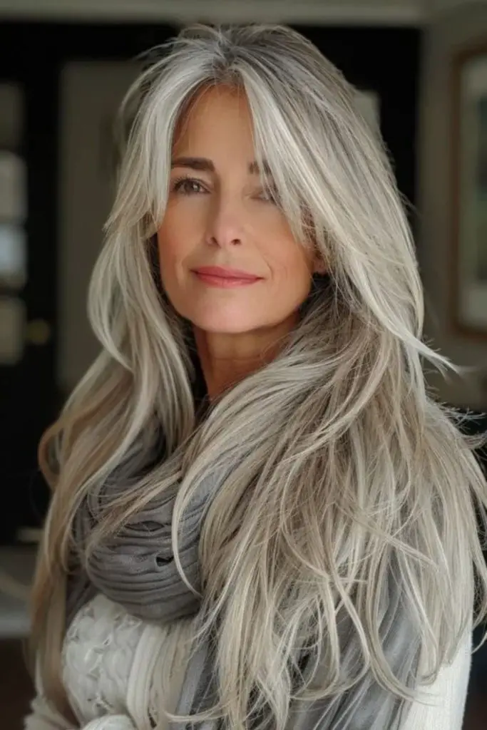 Airy silver strands with natural flow