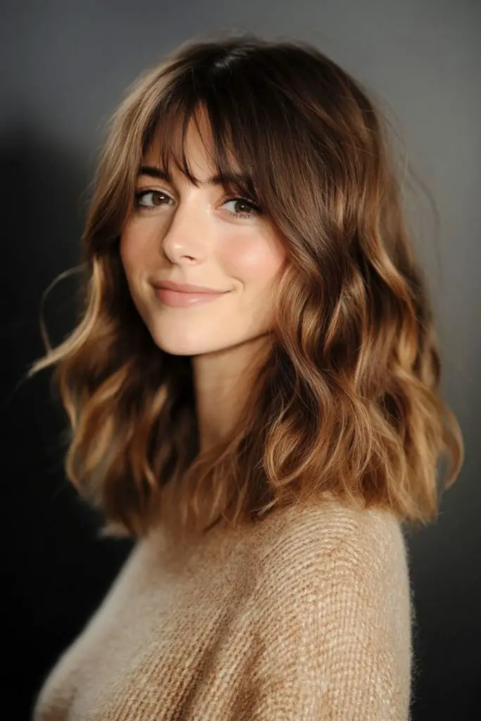 Caramel lob with flipped light ends