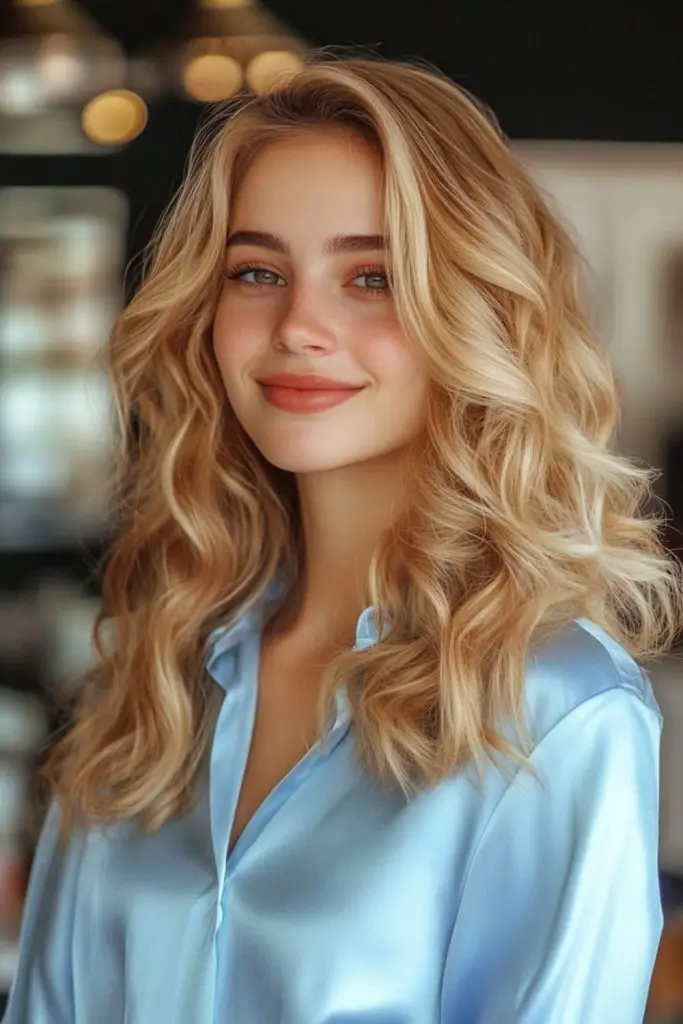 Warm creamy blonde with natural folds.
