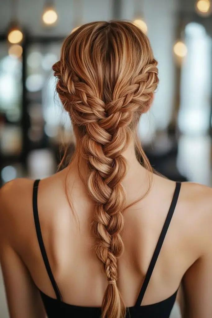 Fused braids forming fish-tail illusion.