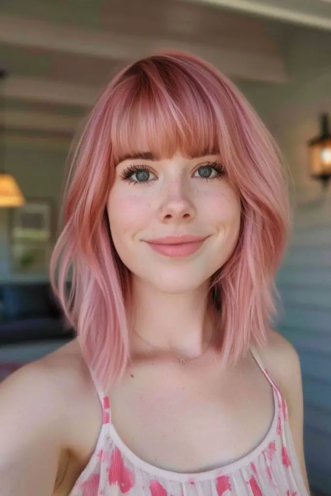 Pastel lob with fringe and float