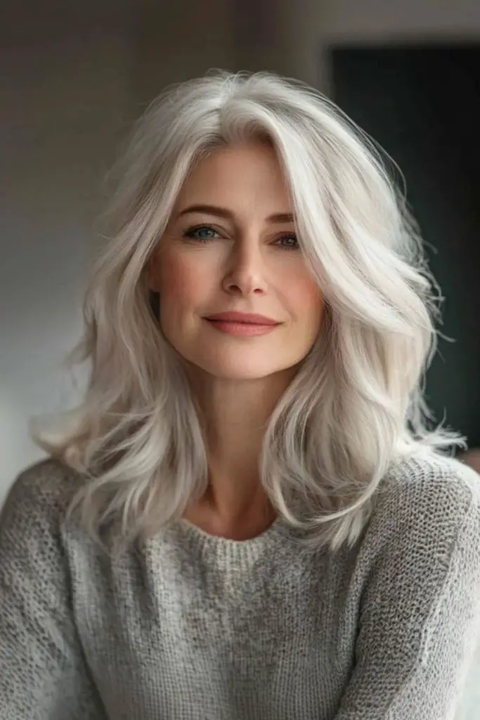  Platinum shag with flared ends