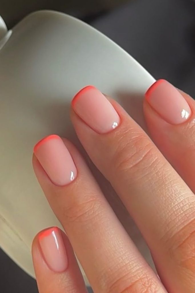 Nude base with soft coral tips