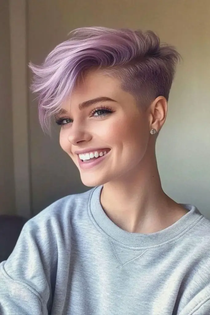 Faded lavender punk-inspired short hair