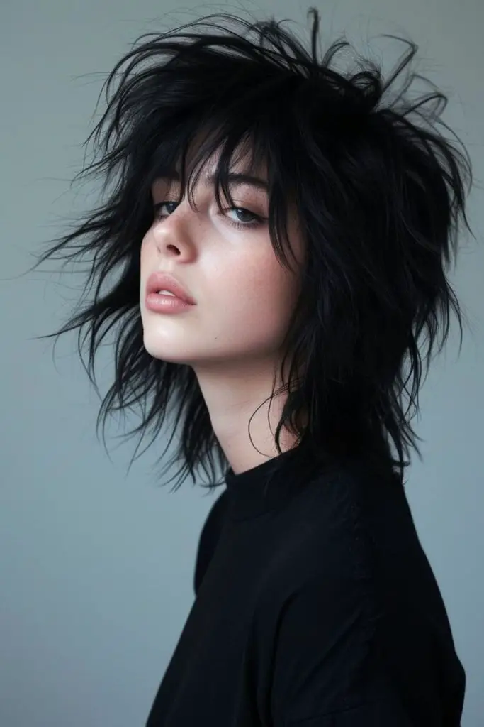 Modern mullet with spiked retro vibes