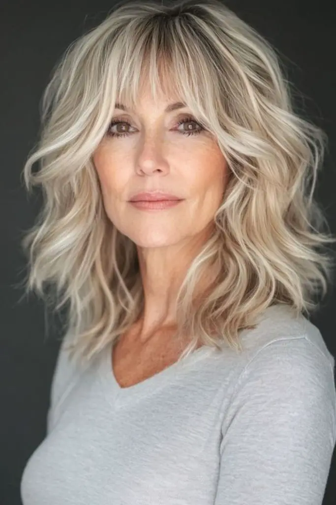 Beige waves with loose shag