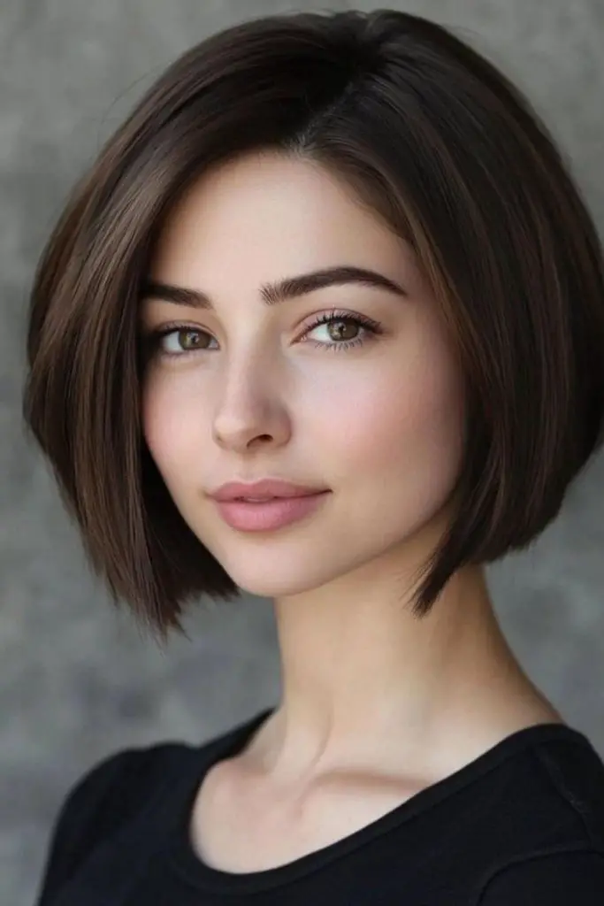 Minimal bob with sculpted silhouette.