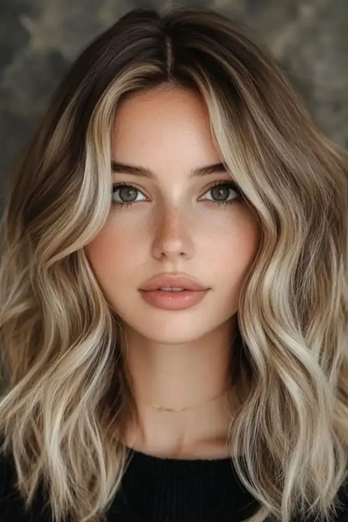Natural root fade into light ends.