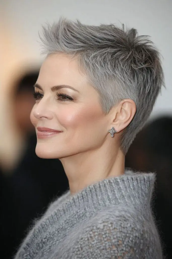 Moonlight silver buzz cut with edge