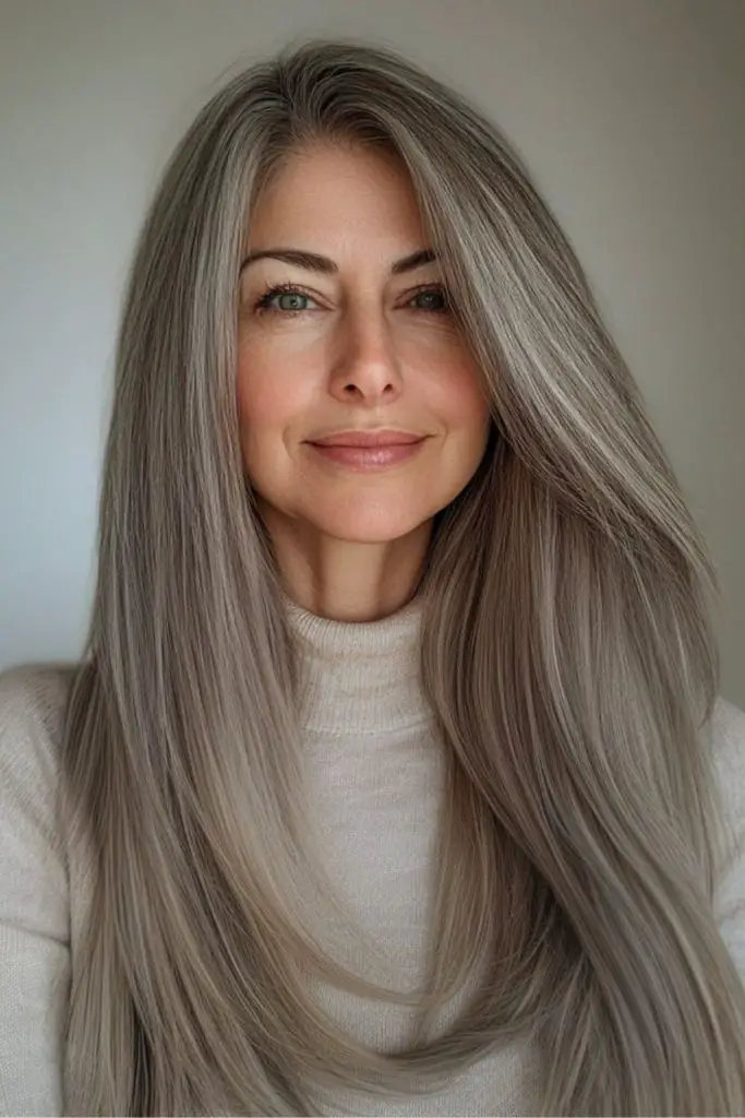 Smooth straight gray with light texture