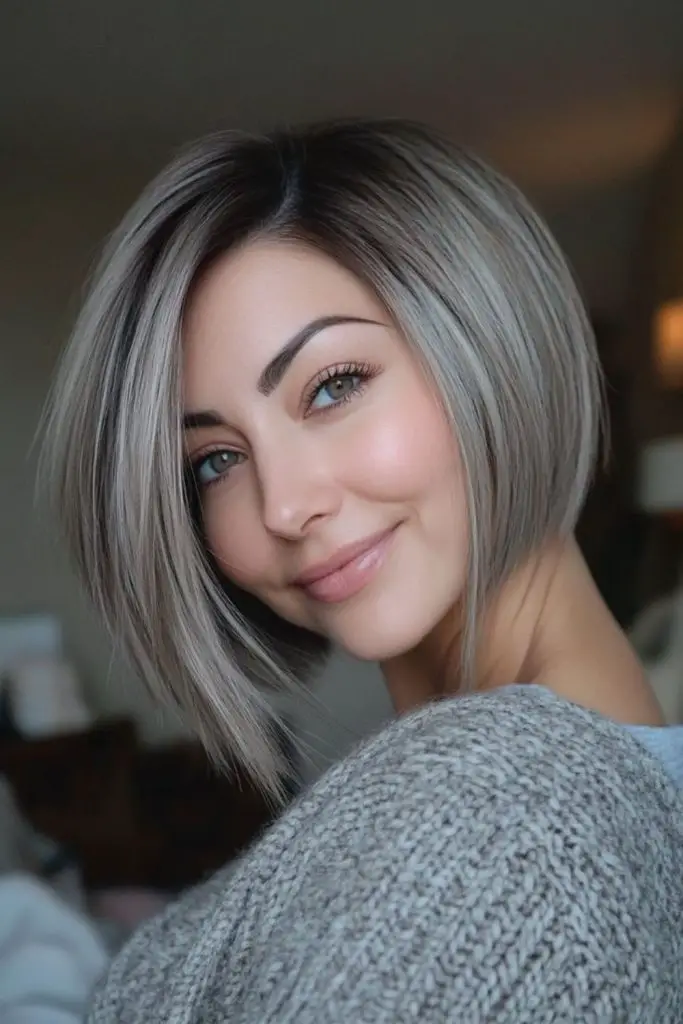 Ash gray bob with soft fall
