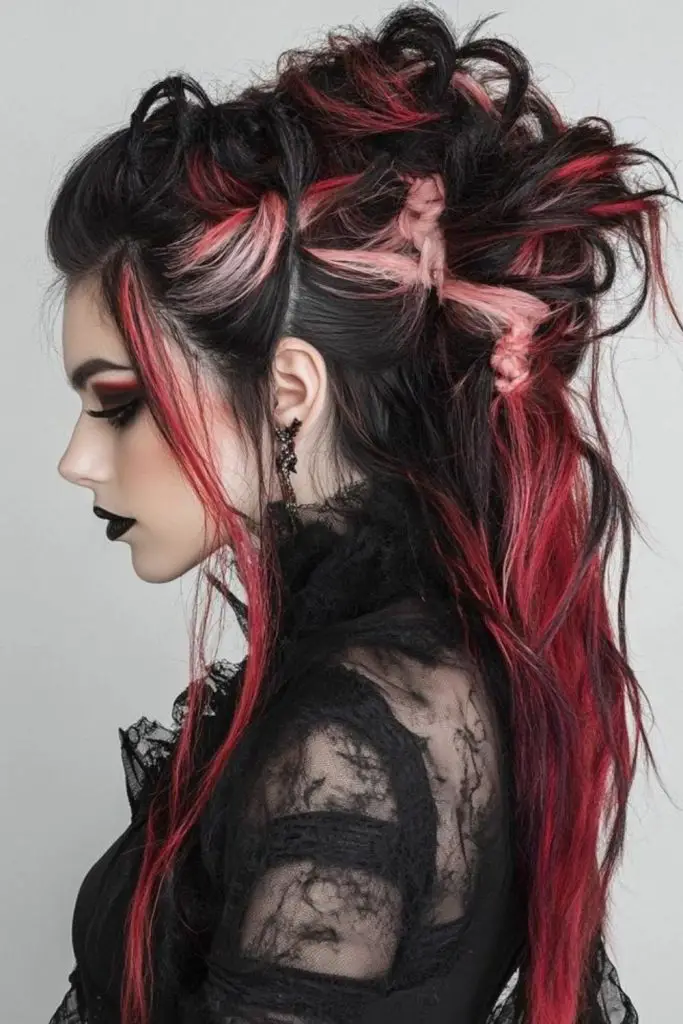 Steampunk sorceress with gear-tied hair