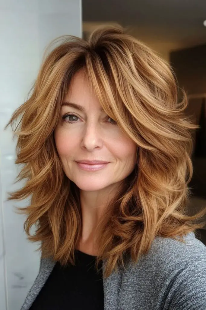 Uplifted shag with amber tones