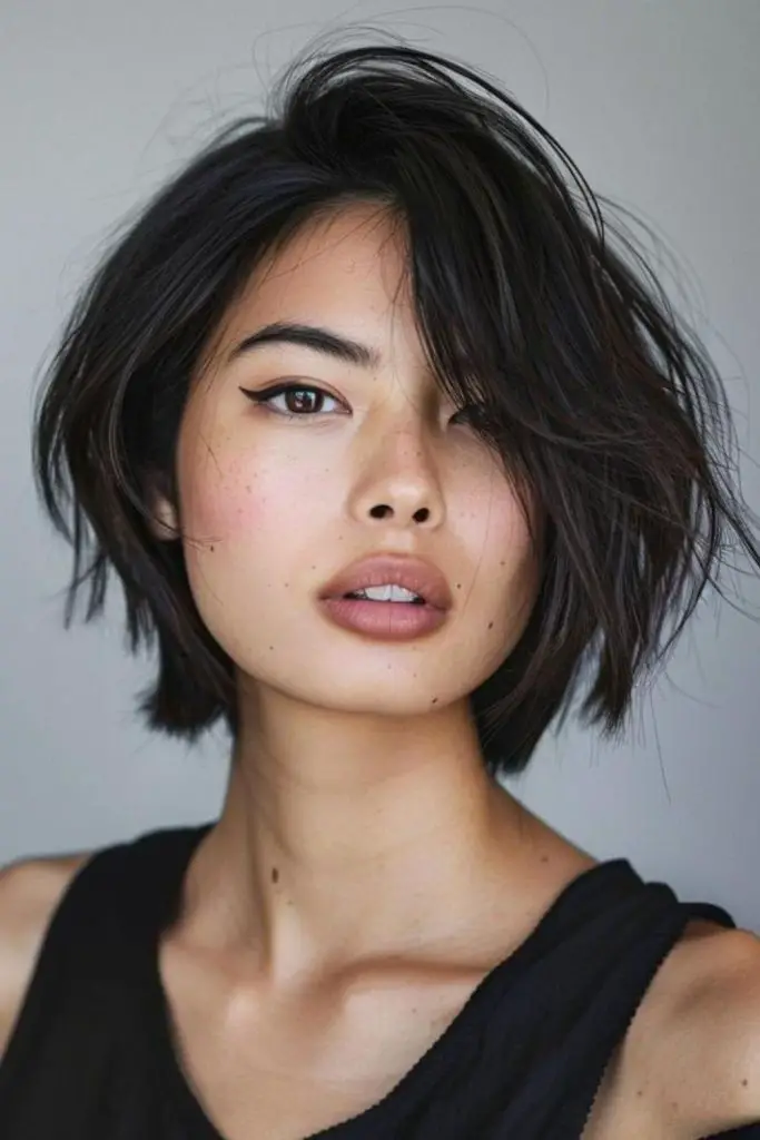 Textured bob with messy movement
