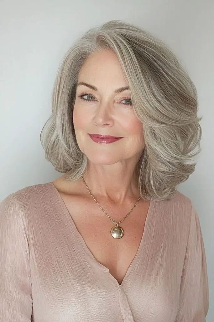 Shoulder-length lob with tapered body.