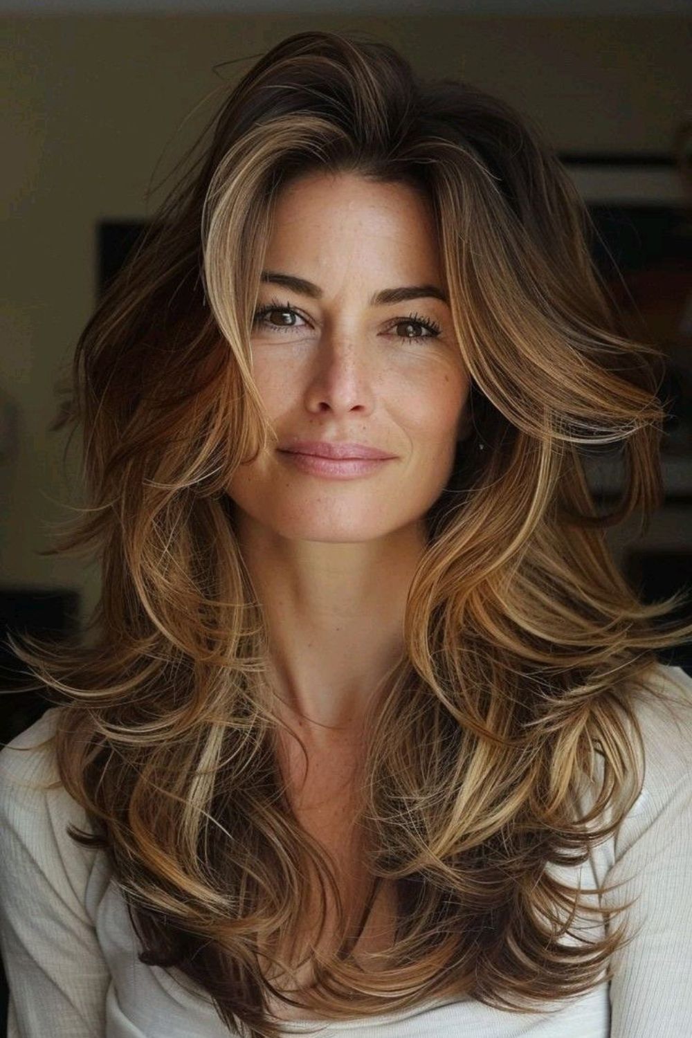 Tawny Halo Volume Long Hair Over 50 Older Women