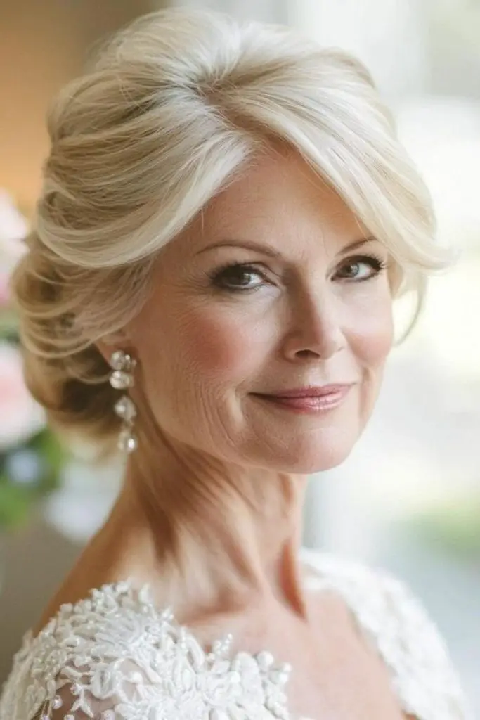 Vintage beehive updo with lifted crown