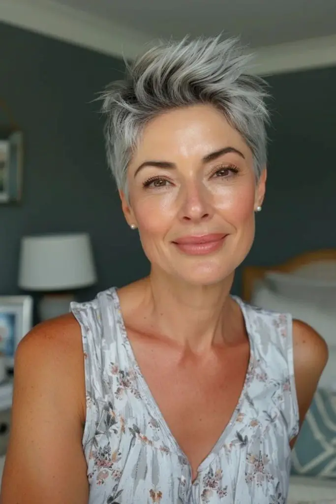 Icy razor cut with edgy layers