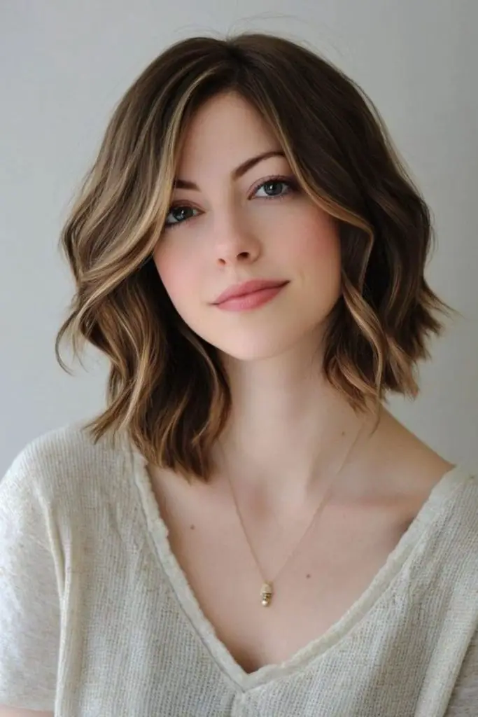 Flowing longer bob with soft movement.