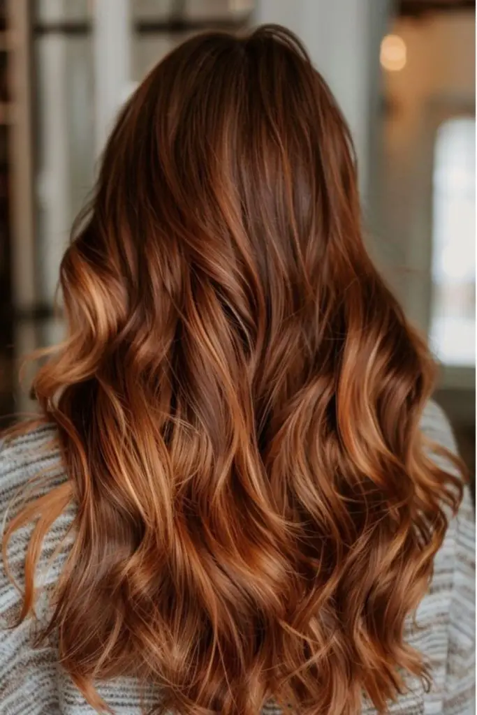 Mocha strands melting into copper hues
