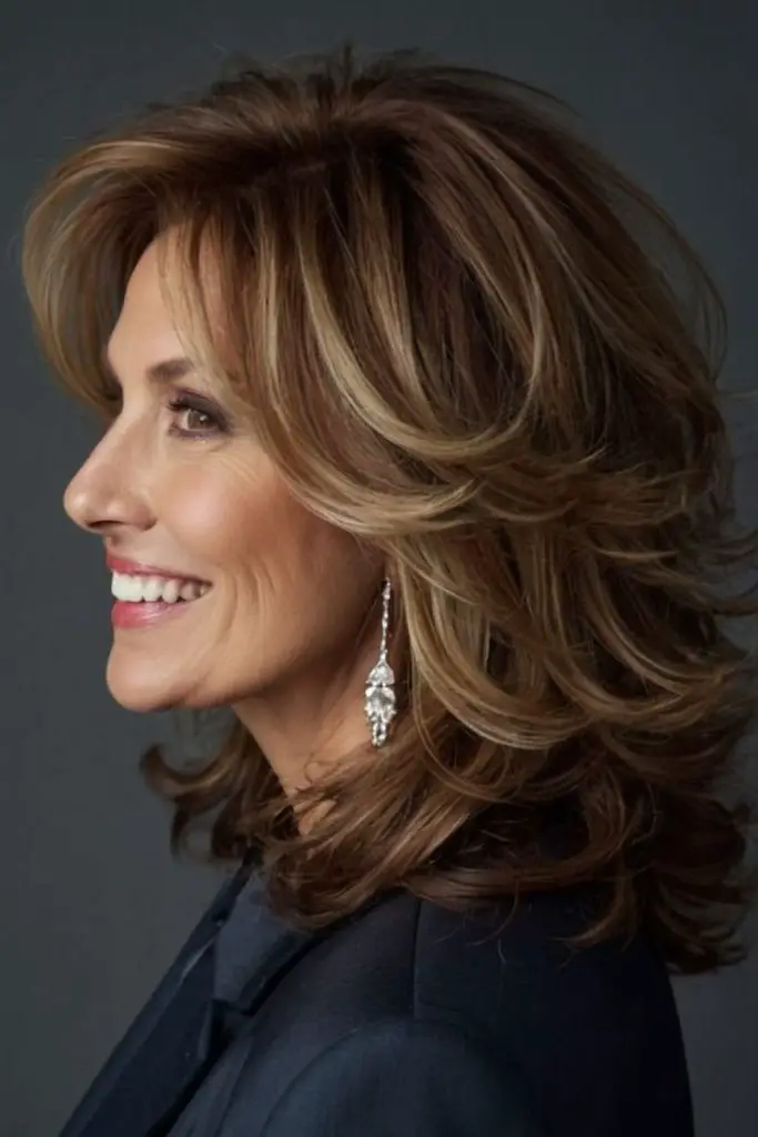 Messy mid-length layers with soft waves.