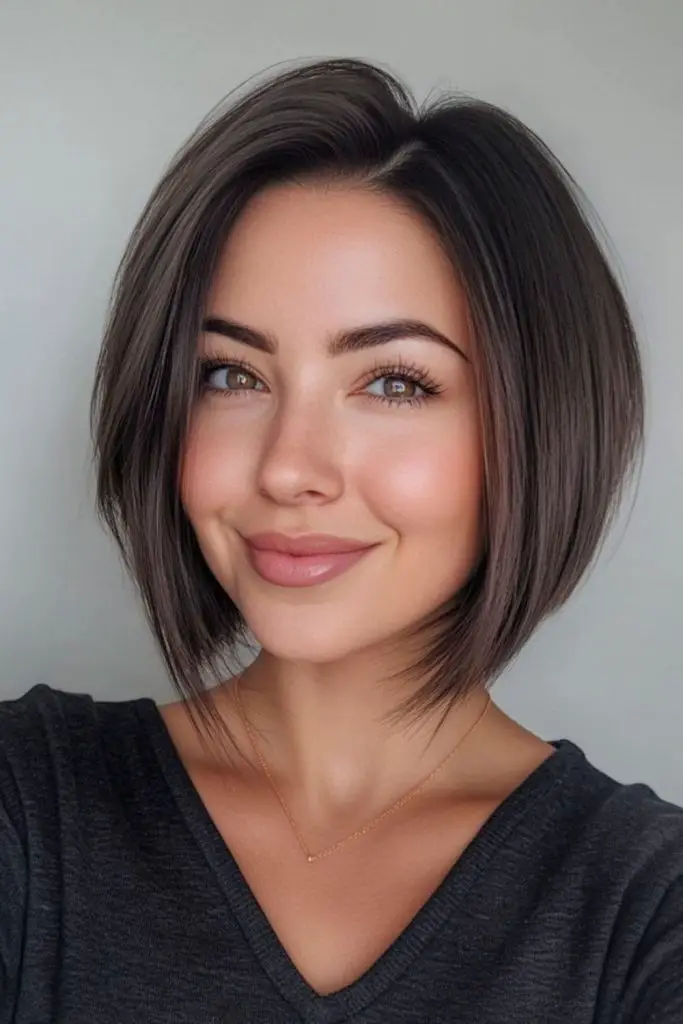 Sleek bob with bold curved tips