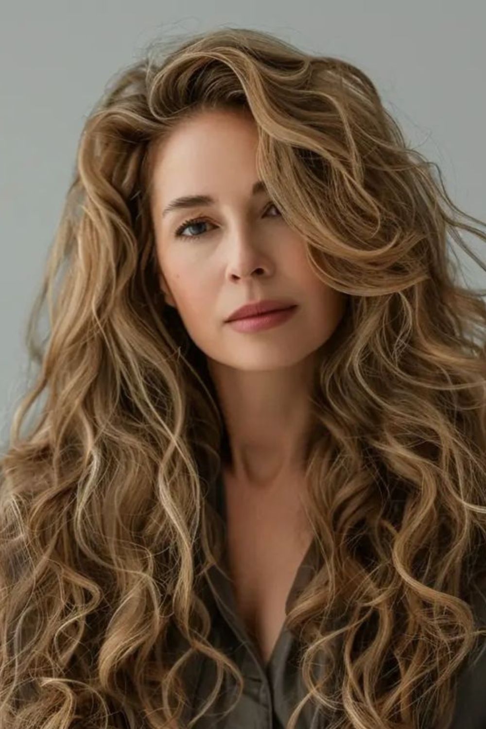 Velvet Root Ripples Long Hair Over 50 Older Women