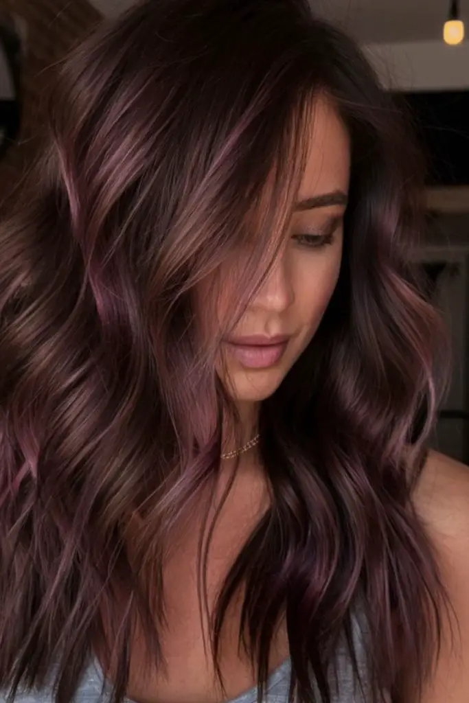 Dark brunette with violet undertone whisper