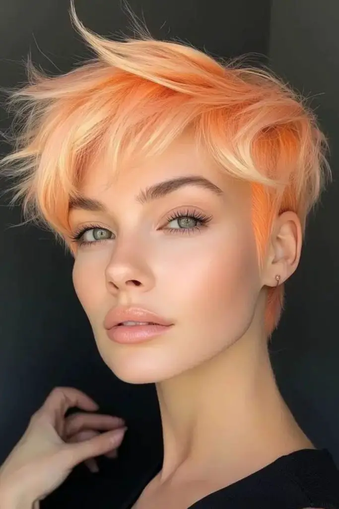Frosted fauxhawk with copper tones