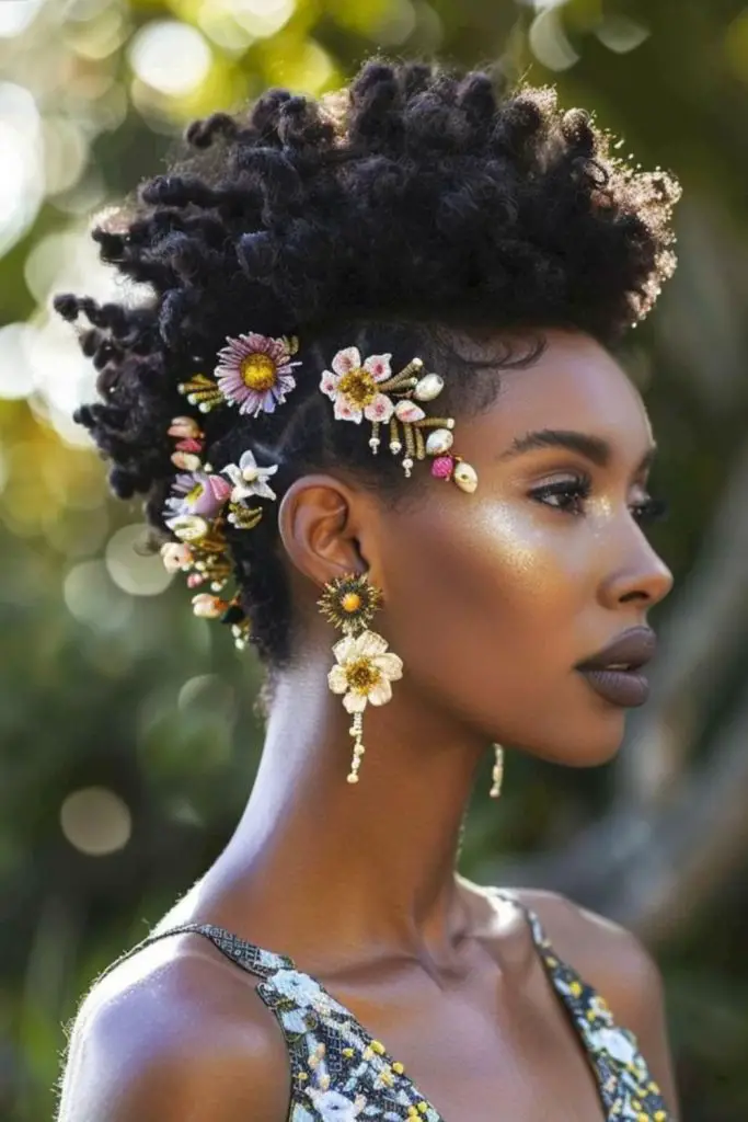 Afro mohawk bold wedding look
