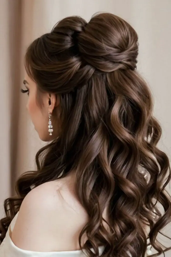 Baroque swirl bun and romantic waves