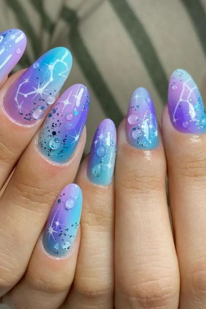 Arctic aurora flare icy aurora nails