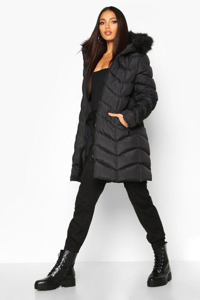 Stone overcoat with cargo joggers.