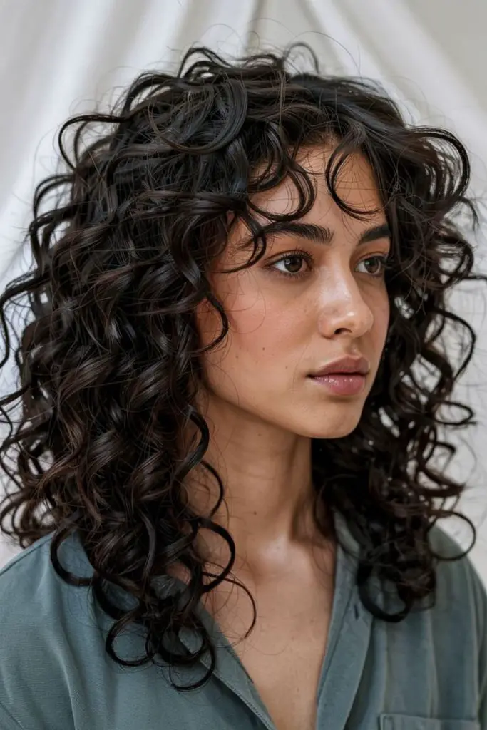 Messy curls with natural bounce