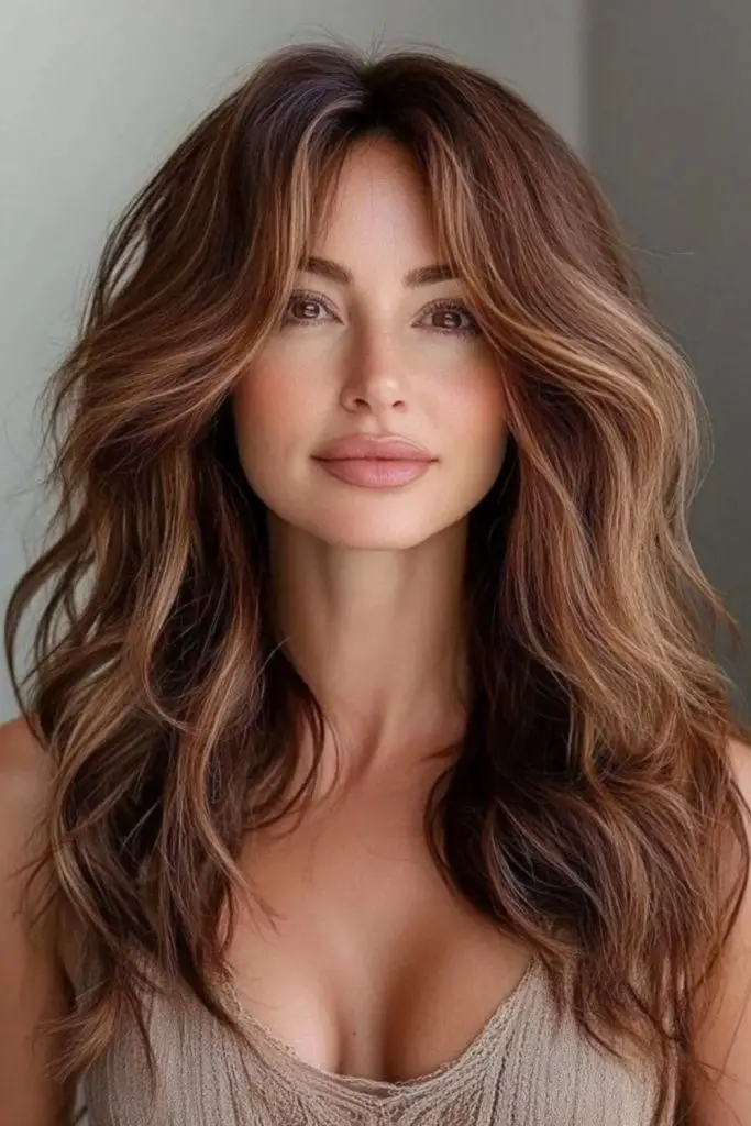 Rosy butterfly haircut with glowing flicks