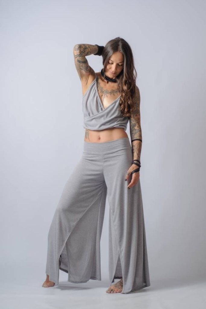 Angular top flowing trousers edgy