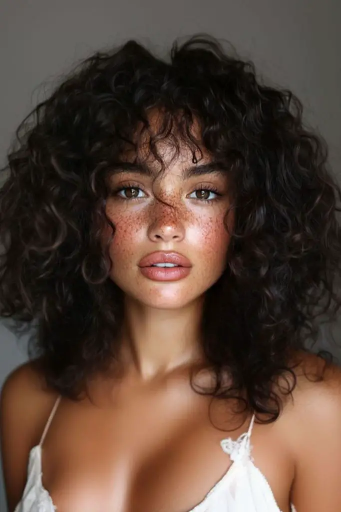 Face-framing curls with cosmic flair